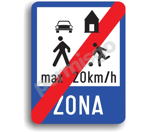 Semnul de circulație „Sfârșitul zonei rezidențiale”