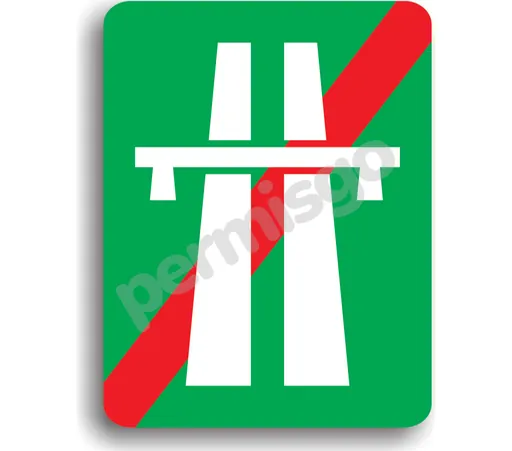 Semnul de circulație „Sfârșit de autostradă”