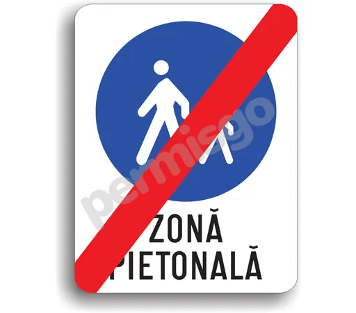 Semnul de circulație „Sfârșitul zonei pietonale”