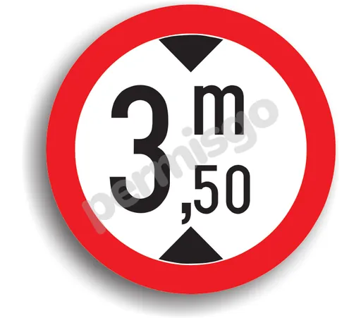 Semnul de circulație „Accesul interzis vehiculelor cu înălțimea mai mare de .. m”