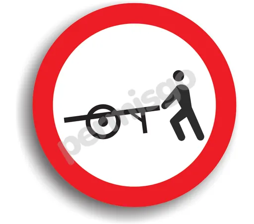 Semnul de circulație „Accesul interzis vehiculelor împinse sau trase cu mâna”