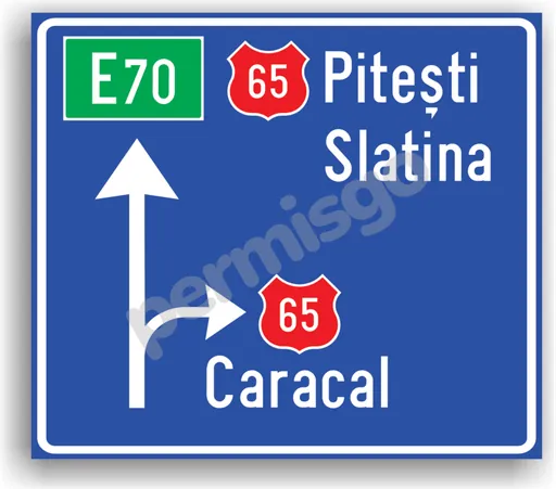 Semnul de circulație „Presemnalizarea direcțiilor la o intersecție de drumuri din afara localității”