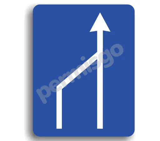 Semnul de circulație „Terminarea benzii de circulație din stânga părții carosabile”
