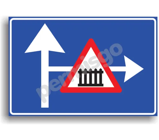 Semnul de circulație „Presemnalizarea unui loc periculos, o intersecție sau o restricție pe un drum lateral”
