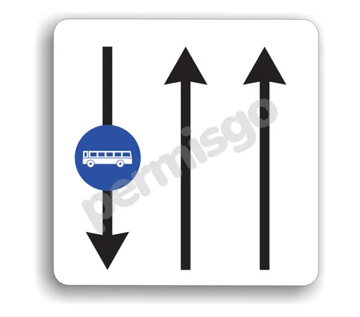Semnul de circulație „Bandă de circulație rezervată autovehiculelor de transport public de persoane”