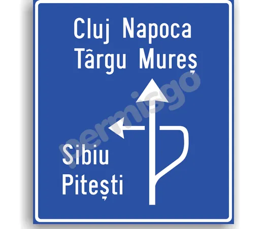 Semnul de circulație „Presemnalizarea direcțiilor la o intersecție denivelată de drumuri”