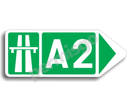 Semnul de circulație „Direcție spre autostrada indicată”